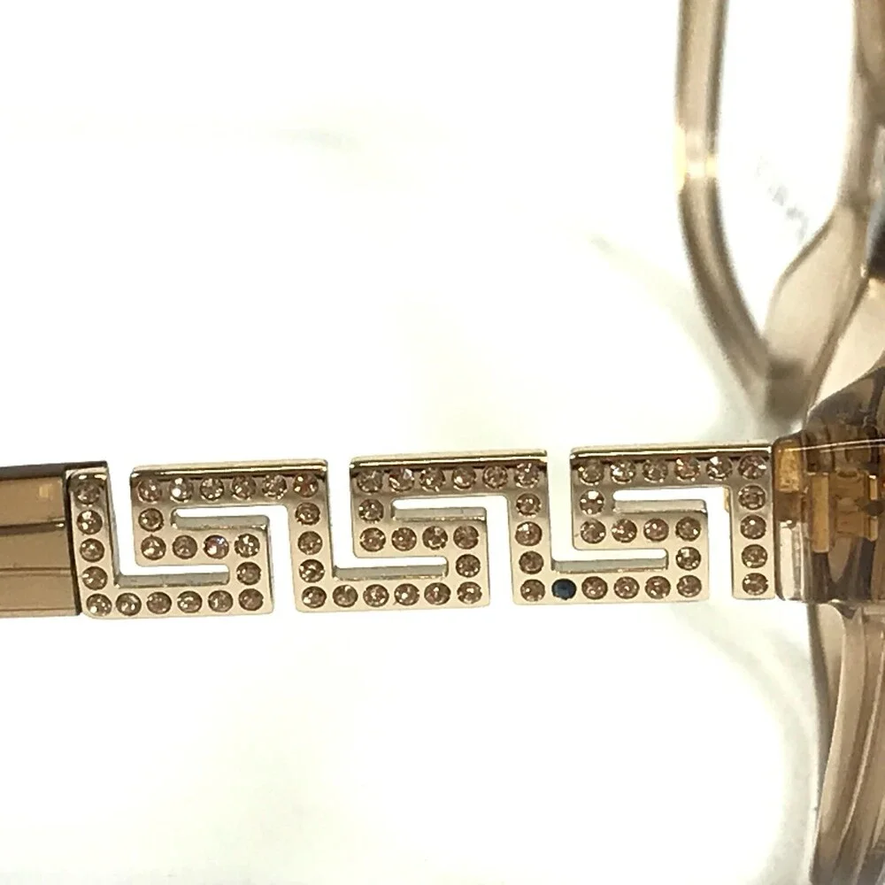 Versace Eyeglasses Frames MOD. 3212-B 617 Clear Brown Gold Crystals 52-16-140
